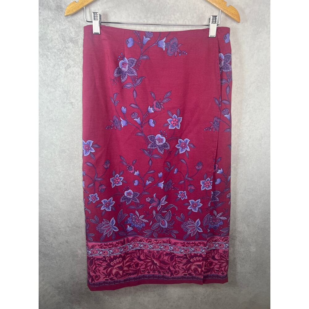 Vintage Vicki Wayne Floral Midi Skirt Size 12 Large Boho